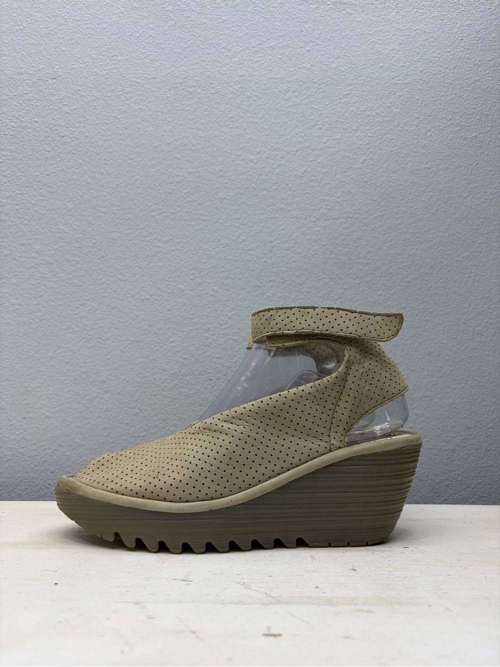 Fly London Yala Perforated Wedge Sandals Size 38